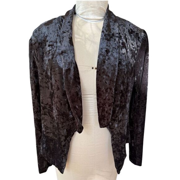 SOHO Apparel Ltd Crushed Velvet Blazer/Jacket Open Front Sz. XL - Picture 4 of 7